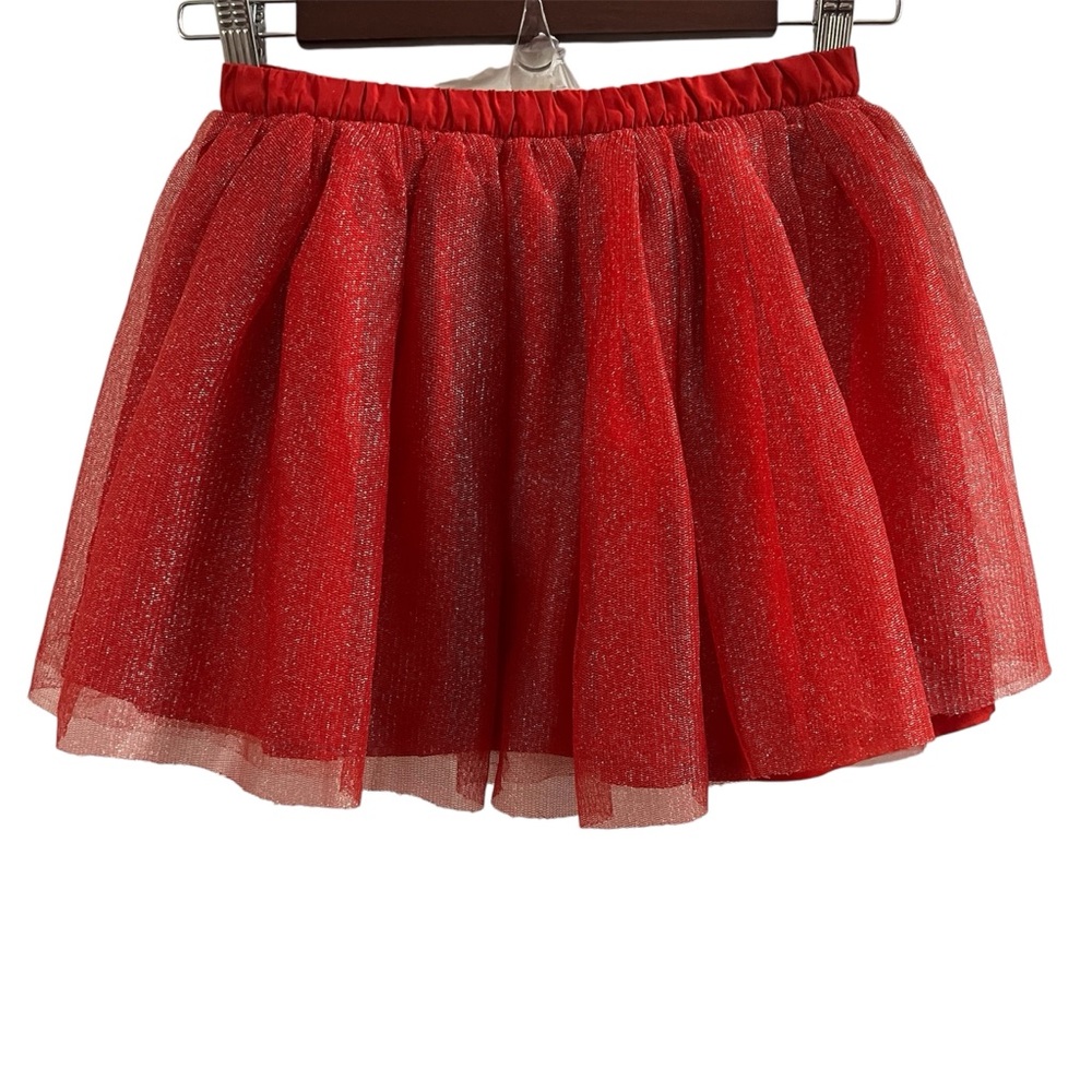 GYMBOREE SKIRT, Girls Size 10, Red Sparkly Tutu Skirt w/ Lining & Elastic Waist.